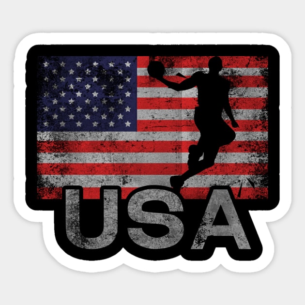 'USA Basketball American Flag' July 4th Freedom Gift Sticker by ourwackyhome